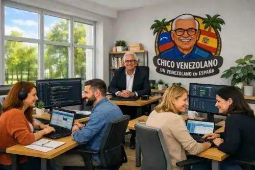 Desarrolladores programando en un entorno de oficina colaborativo.